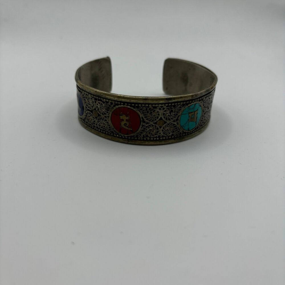 Om Mani Padme Hum Buddhist Bracelet | Nepal Tibet-  Cuff Bracelet Bangle | Nepal